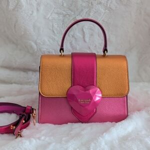 Kate Spade RARE Bijou Bag Pink & Orange Crossbody Top Handle Bag EUC